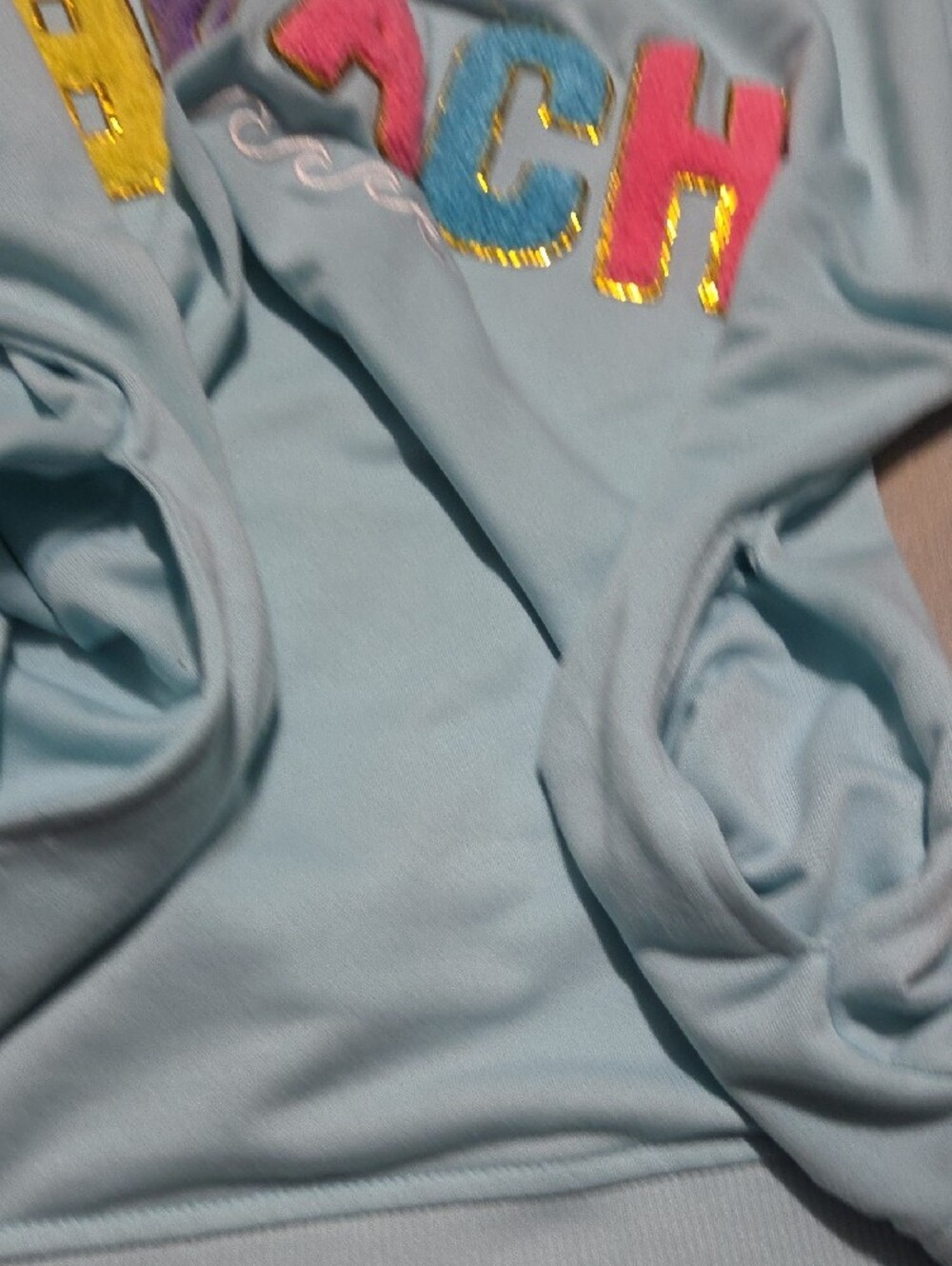 Simply Southern Light Blue Pullover Crewneck - Picture 5 of 6